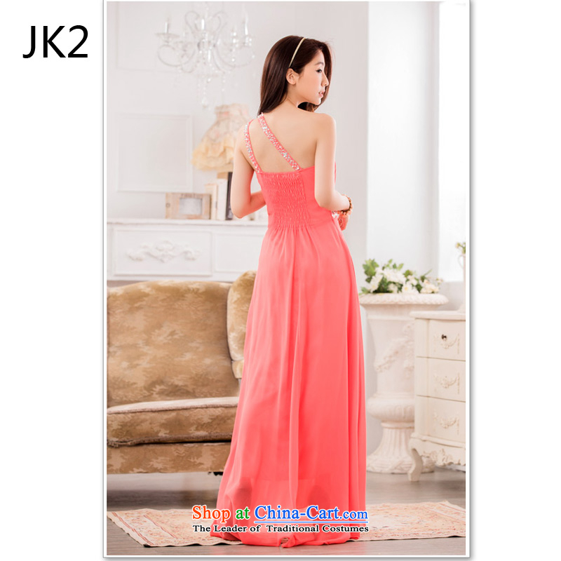  The auspices of Dinner show dresses JK2 stylish shoulder chiffon Pearl of the Staple manually long evening dress orange are Code 9633 ,JK2.YY,,, shopping on the Internet