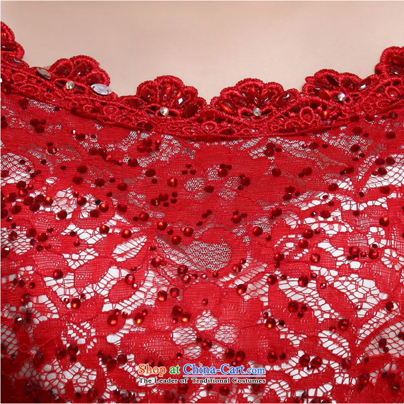 The first white into about 2015 New Red Wedding banquet service bridal toasting champagne evening dresses crowsfoot tail length of Sau San, Wedding Dress Red XL, white first into about shopping on the Internet has been pressed.