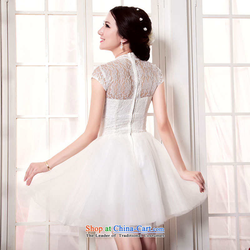 Millennium bride 2015 new French white lace small Dress Short, shoulders in Korea version of SISTER bridesmaid services stylish bon bon skirt D6046 white XL/22, millennium bride shopping on the Internet has been pressed.