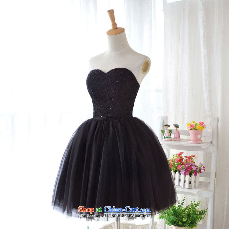 Millennium bride 2015 Spring/Summer New banquet evening dresses performances staged bon bon skirts and chest moderator lace dresses D6003 black M/20, millennium bride shopping on the Internet has been pressed.