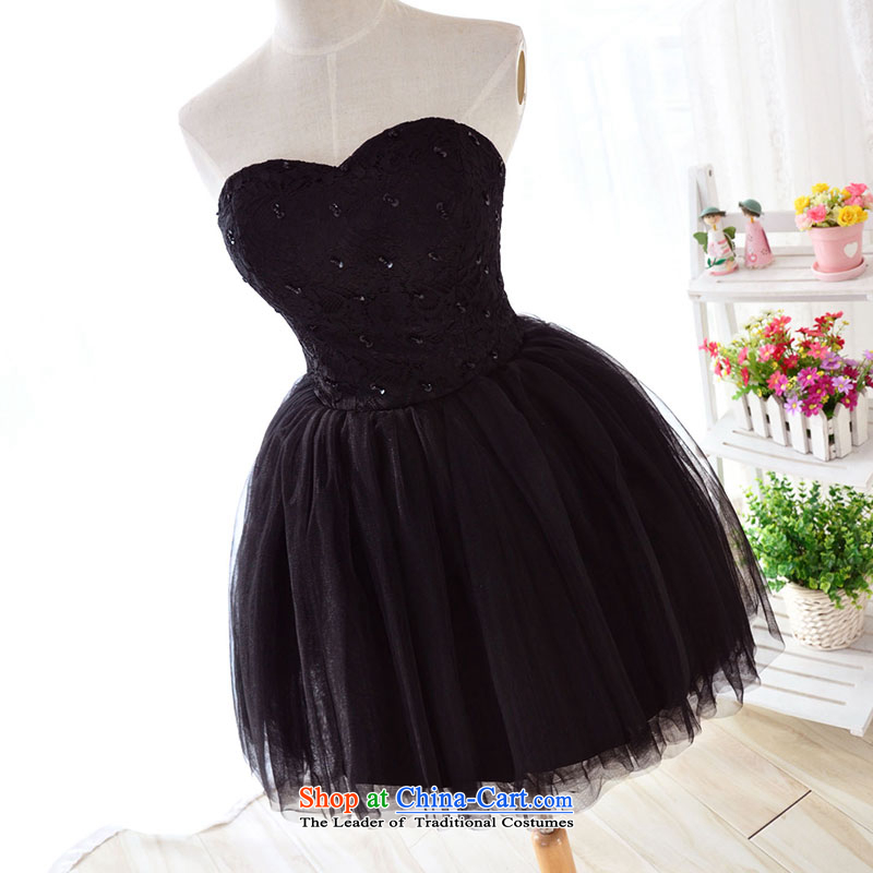 Millennium bride 2015 Spring/Summer New banquet evening dresses performances staged bon bon skirts and chest moderator lace dresses D6003 black M/20, millennium bride shopping on the Internet has been pressed.