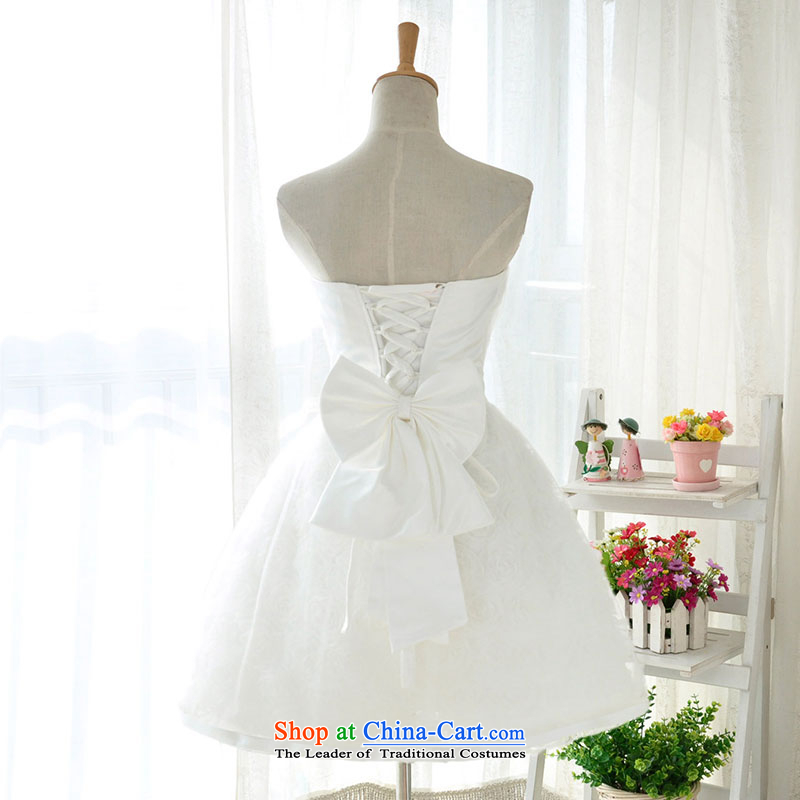 Millennium bride 2015 new Korean white lace anointed Chest Flower small short, wipe the chest dress sister mission bridesmaid D6005 Services White XXL/23, millennium bride shopping on the Internet has been pressed.