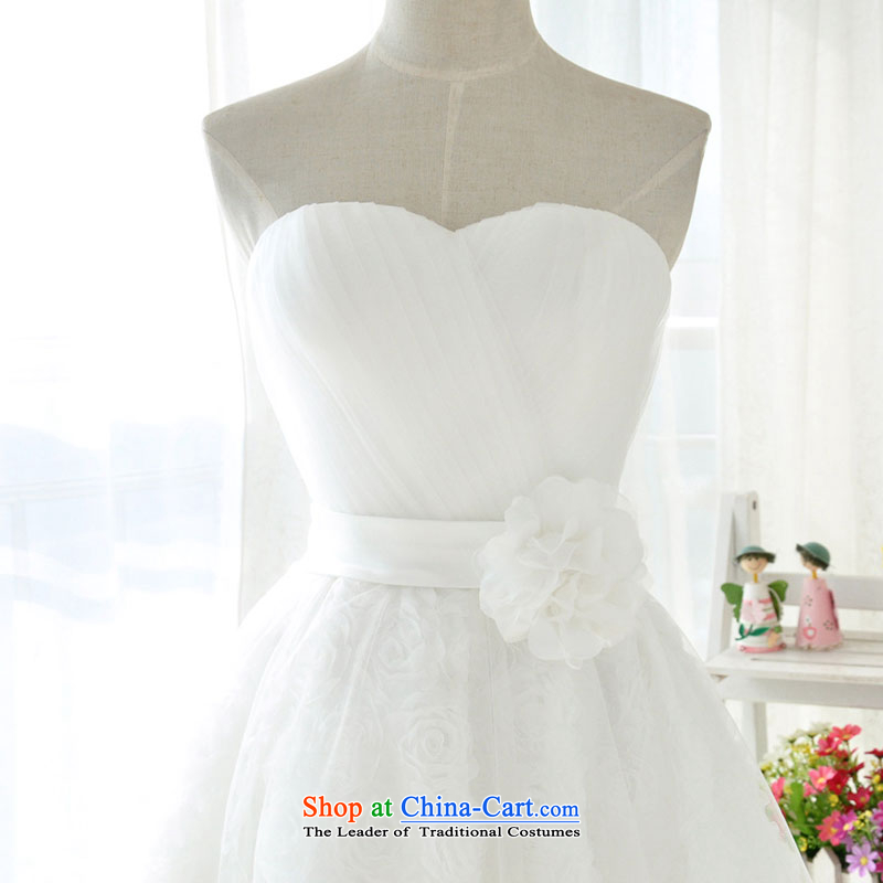 Millennium bride 2015 new Korean white lace anointed Chest Flower small short, wipe the chest dress sister mission bridesmaid D6005 Services White XXL/23, millennium bride shopping on the Internet has been pressed.