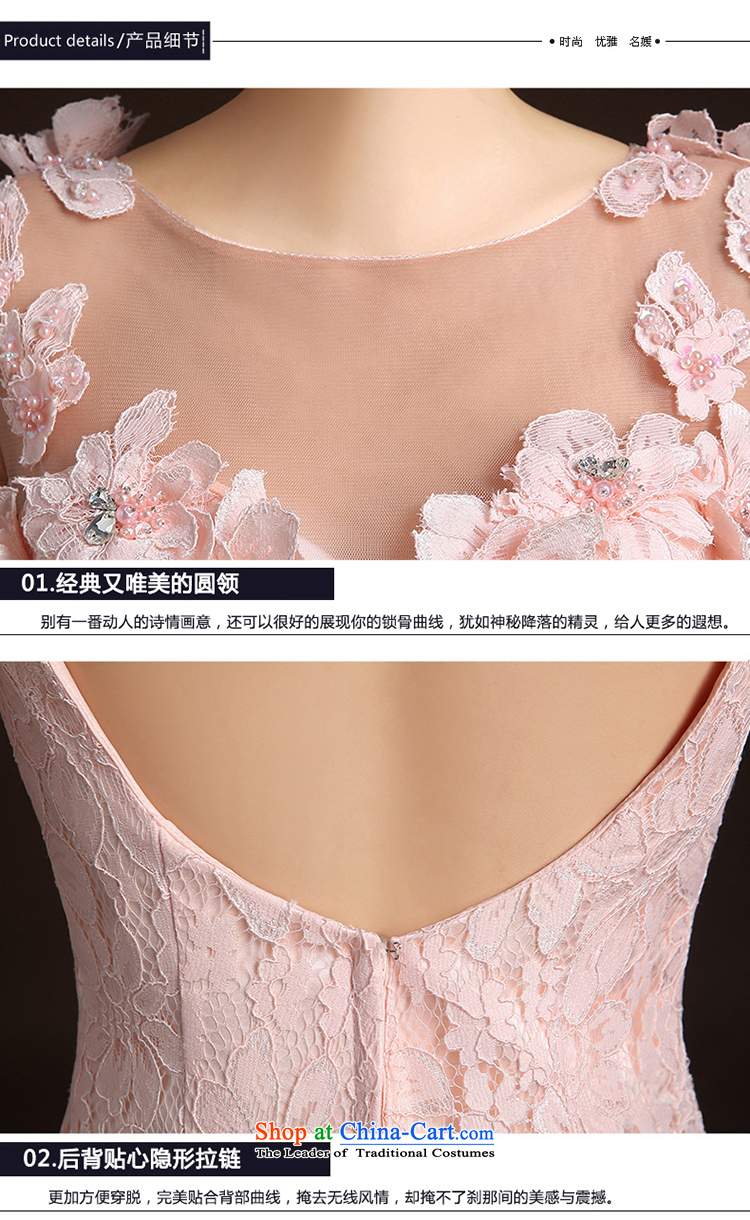 The new 2015 evening dresses lace shoulders long tail bride wedding dress bows service banquet dress pink for female spring dimension is not return do not change the picture, prices, brand platters! The elections are supplied in the national character of distribution, so action, buy now enjoy more preferential! As soon as possible.