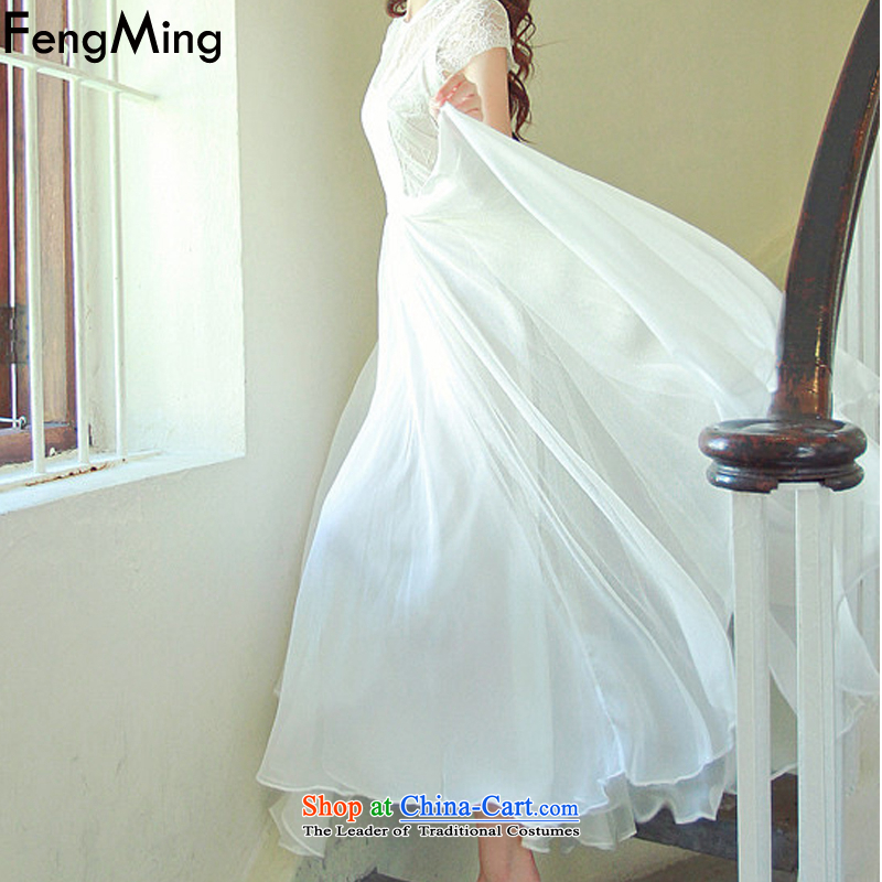 Hsbc Holdings plc Ming Mr Ronald Moonlight Serenade-soo 2015 lace engraving dress long skirt ultra-sin to drag the chiffon large white dresses , Fung Ming (fengming) , , , shopping on the Internet