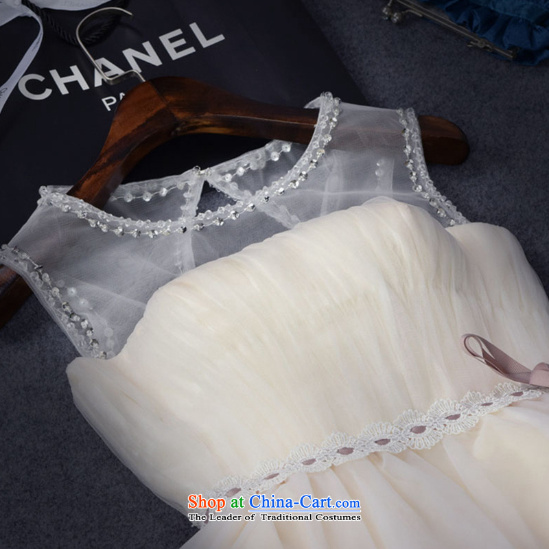 The color is sa 2015 autumn and winter bridesmaid dress with real-any pictures of short shoulders champagne color bridesmaid dress birthday party dress bon bon skirt moderator banquet at the champagne color, the color of the text is Mona Lisa, L, , , , shopping on the Internet