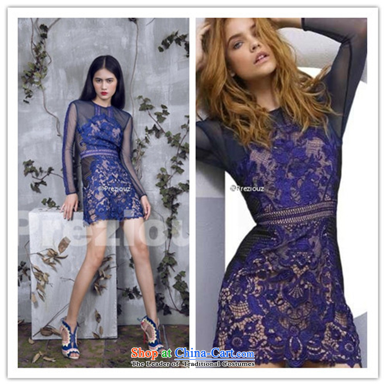 Hsbc Holdings Plc 2015 Autumn Ming Moonlight Serenade with advanced customization aristocratic temperament dress female blue heavy industry lace sexy dresses picture color M brand, prices, picture platters! The elections are supplied in the national character of distribution, so action, buy now enjoy more preferential! As soon as possible.