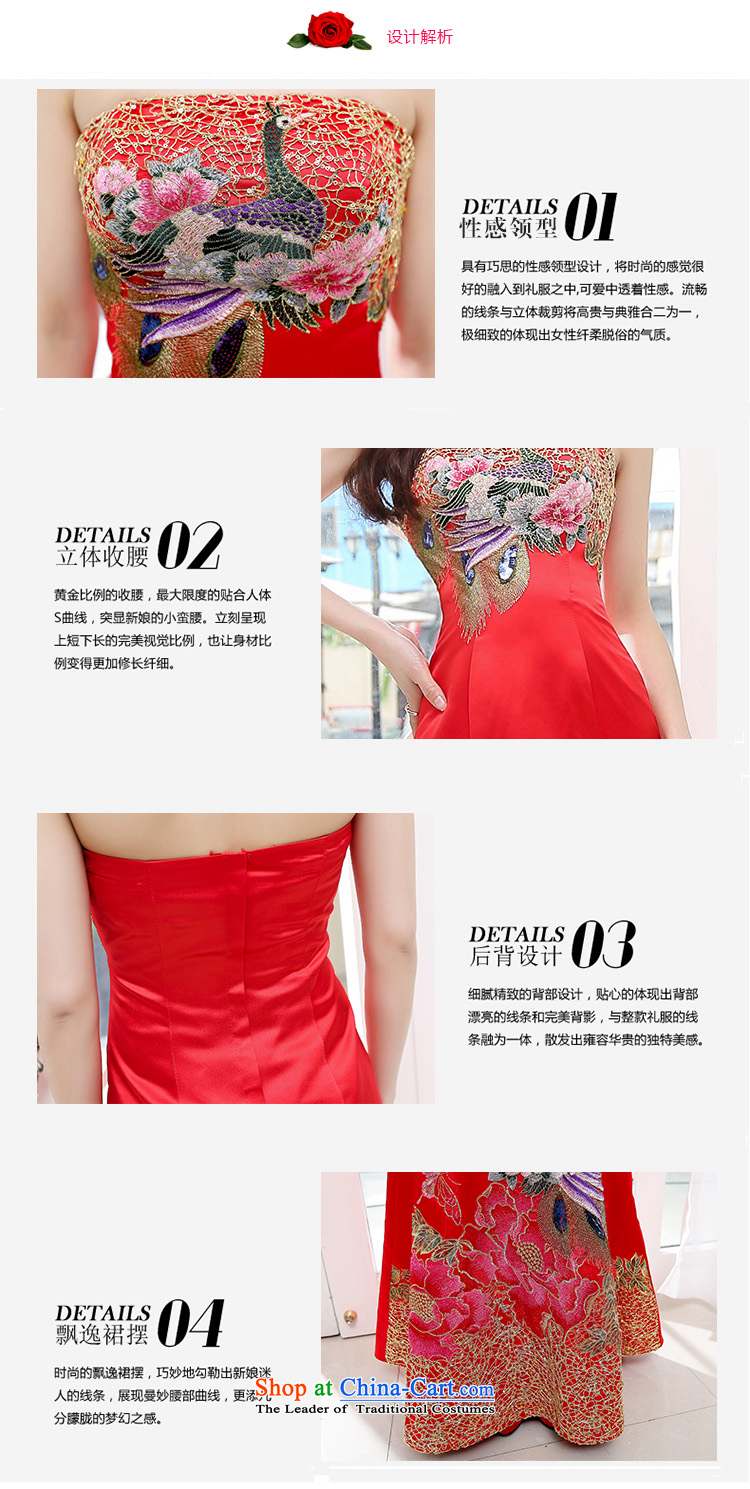 Korea Yae Jin 2015 new wedding dresses cheongsam red bride bows services spring and summer wedding dresses tail long evening dress Blue M picture, prices, brand platters! The elections are supplied in the national character of distribution, so action, buy now enjoy more preferential! As soon as possible.