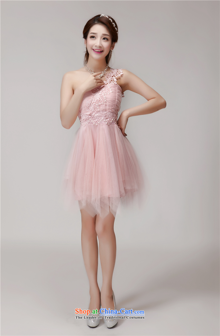 The United Yi Hyun new staple Pearl 2015 bridesmaid sister skirt short of services and banquet dinner dress small chest dress summer  L9248 apricot S picture, prices, brand platters! The elections are supplied in the national character of distribution, so action, buy now enjoy more preferential! As soon as possible.