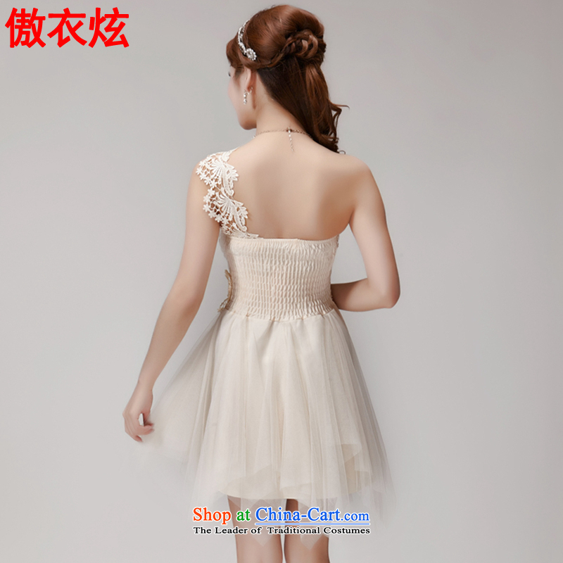 The United Yi Hyun new staple Pearl 2015 bridesmaid sister skirt short of services and banquet dinner dress small chest dress summer  L9248 apricot S United Yi Hyun , , , shopping on the Internet