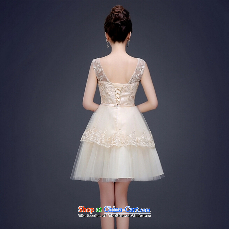 Yong-yeon and evening dresses 2015 new bows services bridesmaid services Spring Banquet dress marriage Sau San lace short, Champagne champagne color M-Yung Yan Close shopping on the Internet has been pressed.