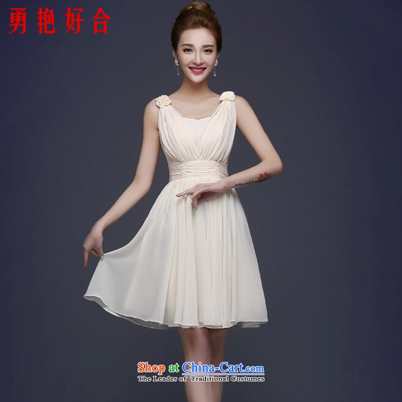 Yong-yeon and new spring 2015 stylish marriages bridesmaid mission dress skirt banquet dinner dress short of Sau San champagne color champagne color and chest , L, Yong-yeon and shopping on the Internet has been pressed.
