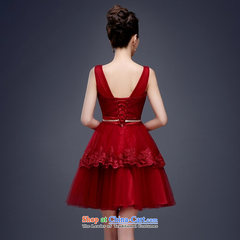 Yong-yeon and evening dresses 2015 new spring red bows Service Bridal Fashion Wedding Dress Short, Mr Ronald Sau San shoulders deep red , L, Yong-yeon and shopping on the Internet has been pressed.