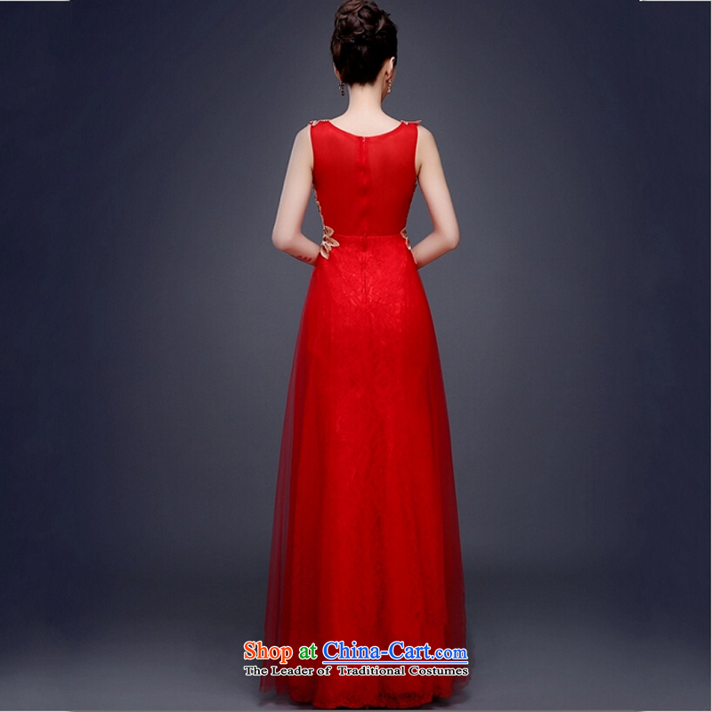 Yong-yeon and evening dresses 2015 new bride bows to the Winter Spring Banquet dress marriage long red red S, Yong Sau San Yim Close shopping on the Internet has been pressed.