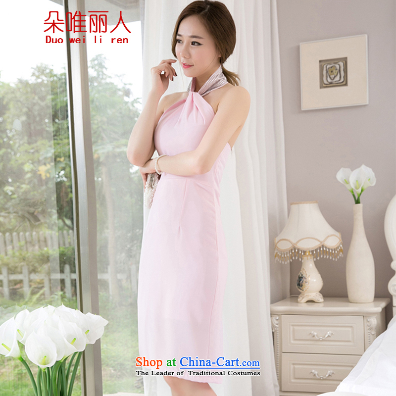 The people of Goguryeo flower CD 2015 Summer new Korean temperament and sexy Hang Sau San also dresses package and dress long skirt 643  S, flower-wei, pink, , , , shopping on the Internet