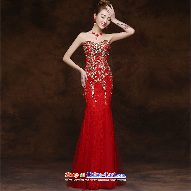 Marriages bows to the new spring 2015, Female depilation chest long evening dresses red crowsfoot wedding dresses summer red XXL, love Su-lan , , , shopping on the Internet