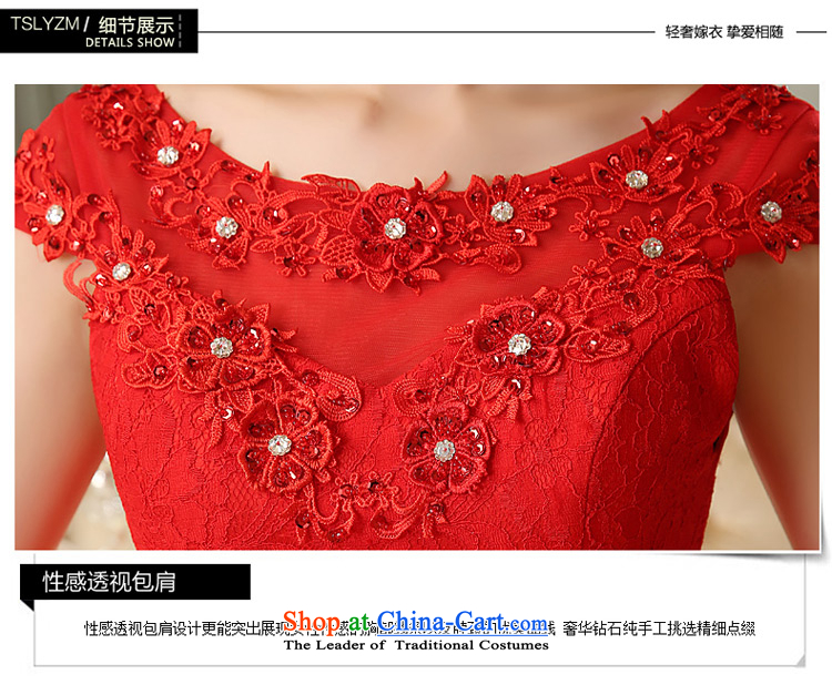 Toasting champagne bridal dresses tslyzm shoulders short of summer 2015 Autumn new red flower short skirts Korea version manually water drilling small dress bon bon skirt red L picture, prices, brand platters! The elections are supplied in the national character of distribution, so action, buy now enjoy more preferential! As soon as possible.