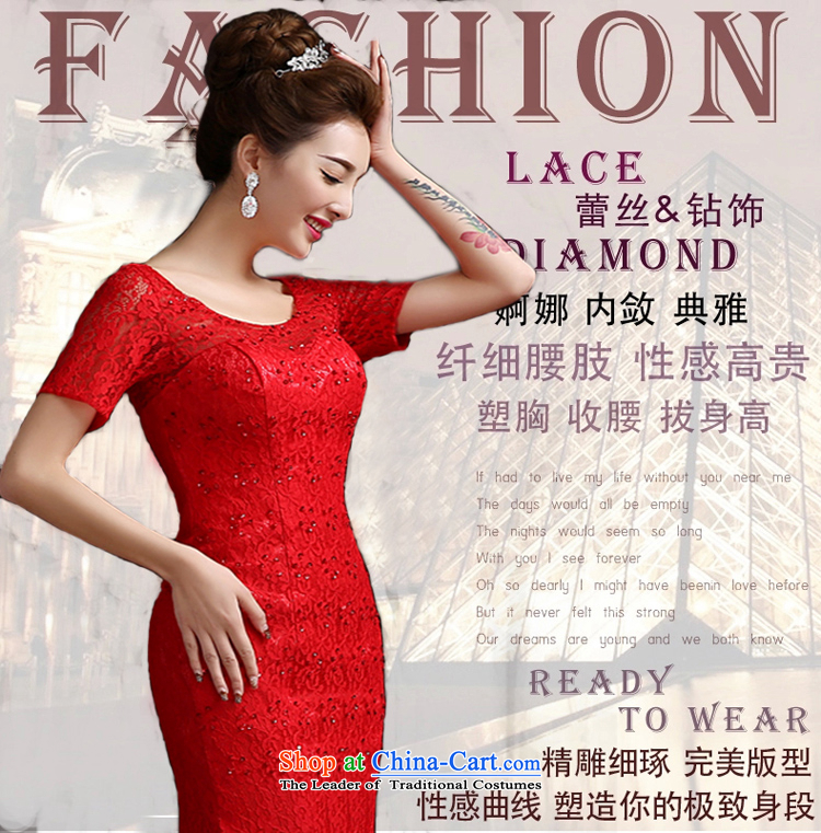 Pure Love bamboo yarn long evening dress upscale embroidered frockcoat pearl crowsfoot bows service bridal dresses will short-sleeved gown spring red tail M picture, prices, brand platters! The elections are supplied in the national character of distribution, so action, buy now enjoy more preferential! As soon as possible.