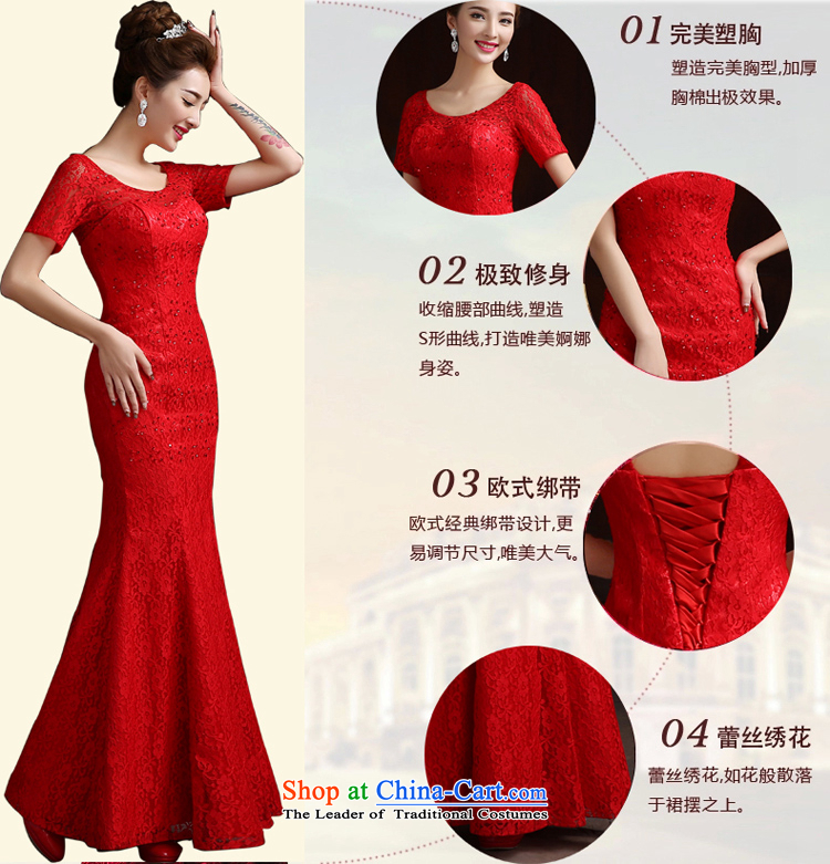 Pure Love bamboo yarn long evening dress upscale embroidered frockcoat pearl crowsfoot bows service bridal dresses will short-sleeved gown spring red tail M picture, prices, brand platters! The elections are supplied in the national character of distribution, so action, buy now enjoy more preferential! As soon as possible.