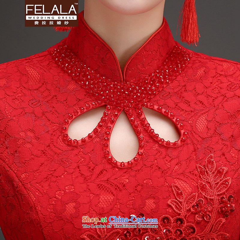 Ferrara in the summer of 2015, the new retro collar short of Chinese long serving dinner dress short of bows and equidistant Ferrara wedding (FELALA) , , , shopping on the Internet