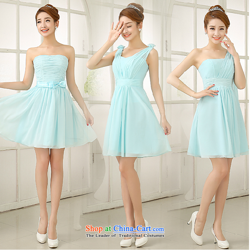 The first white into about 2015 NEW SKY BLUE shoulders bridesmaid Dress Short of mission sister mission bridesmaid services small dress skirt bridesmaid dress E S white first into about shopping on the Internet has been pressed.