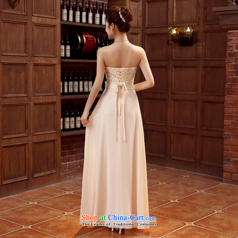 Syria lace Erase Time Chest dinner serving bridesmaid dress skirt sister dress evening dresses female car show the betrothal students graduated in evening dress champagne color L, Syria has been pressed time shopping on the Internet