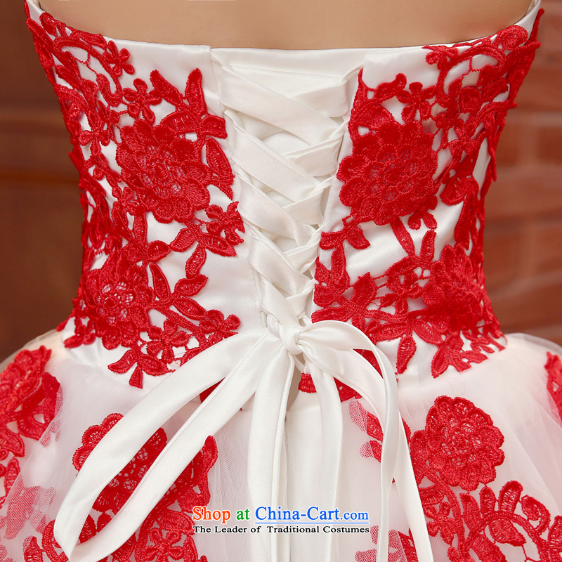 Time The new bride 2015 Syria anointed chest dress red bows to marry wedding dress red short) under the auspices of lace dress suit RED M time performances Syrian shopping on the Internet has been pressed.