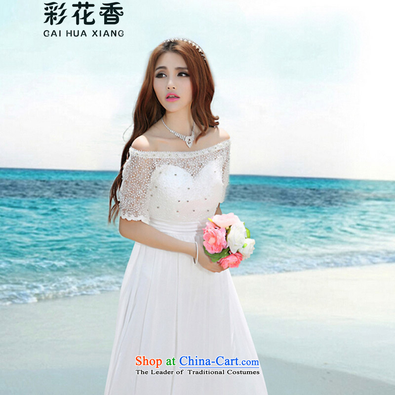 The fragrance of     2015 New Multimedia Maldives beach skirt wedding dresses nail-ju diamond Bohemia long long skirt white colored flowers 6041 L, CAI HUA XIANG) , , , shopping on the Internet