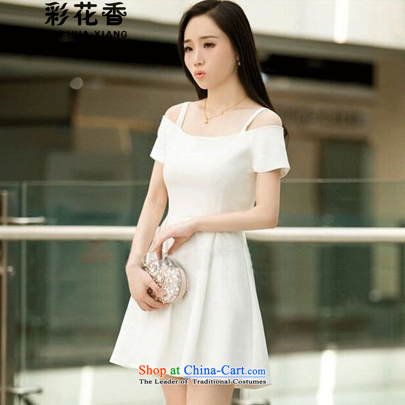 The fragrance of the    Word 2015 also shoulder small sexy bare shoulders straps small black dress skirt dresses graphics and sexy thin dresses 3133 Black XL, multimedia CAI HUA XIANG flowers) , , , shopping on the Internet
