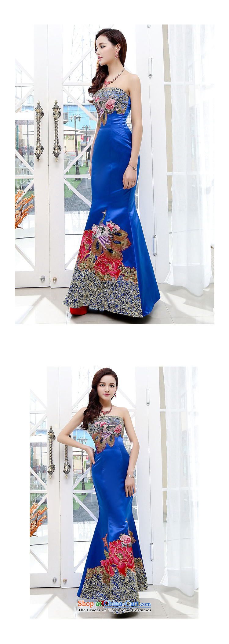 To Doi Shu 2015 new wedding dresses cheongsam red bride bows services spring and summer wedding dresses tail long evening dress blue XL Photo, prices, brand platters! The elections are supplied in the national character of distribution, so action, buy now enjoy more preferential! As soon as possible.