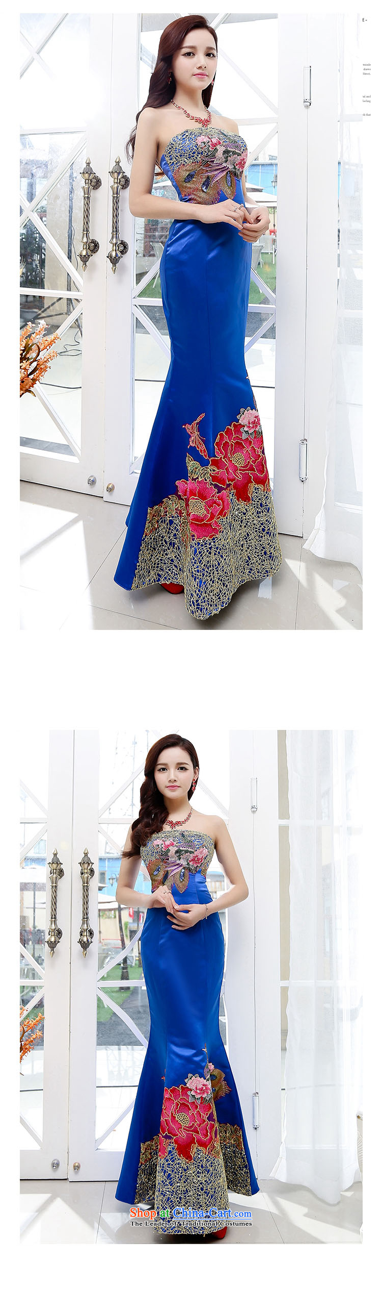 To Doi Shu 2015 new wedding dresses cheongsam red bride bows services spring and summer wedding dresses tail long evening dress blue XL Photo, prices, brand platters! The elections are supplied in the national character of distribution, so action, buy now enjoy more preferential! As soon as possible.
