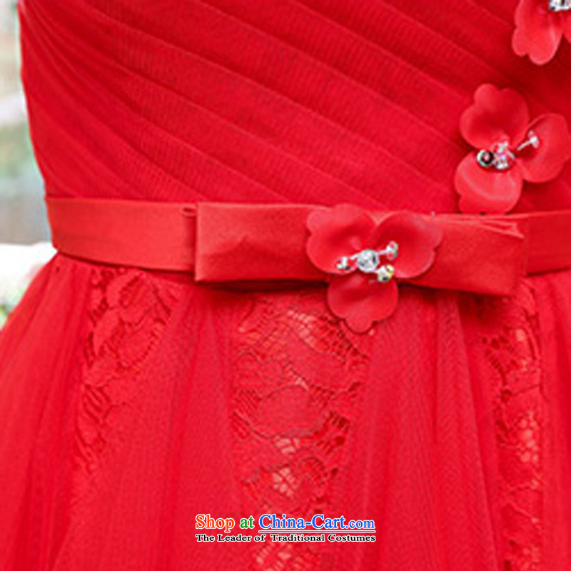 Use the word Doi Shu shoulders bridesmaid wedding dresses costumes performed a female dress marriage clothing division scanner input wine yi apricot XL, to Shu Tai shopping on the Internet has been pressed.