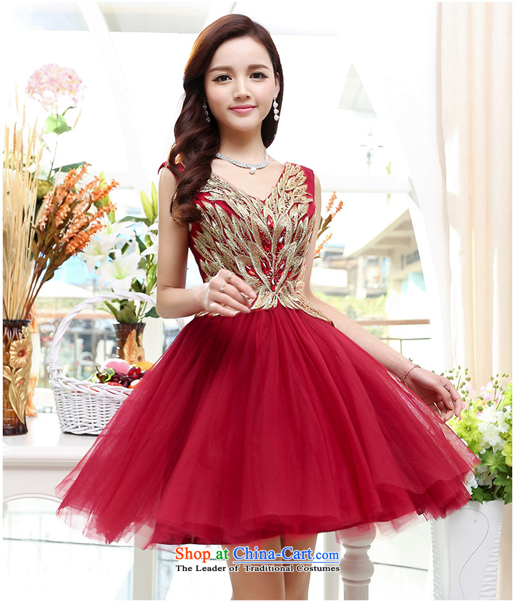 To Doi Shu  2015 Summer sexy V-Neck Dress Short of dresses bridesmaid dress bride bows services sleeveless marriage evening dress blue L picture, prices, brand platters! The elections are supplied in the national character of distribution, so action, buy now enjoy more preferential! As soon as possible.