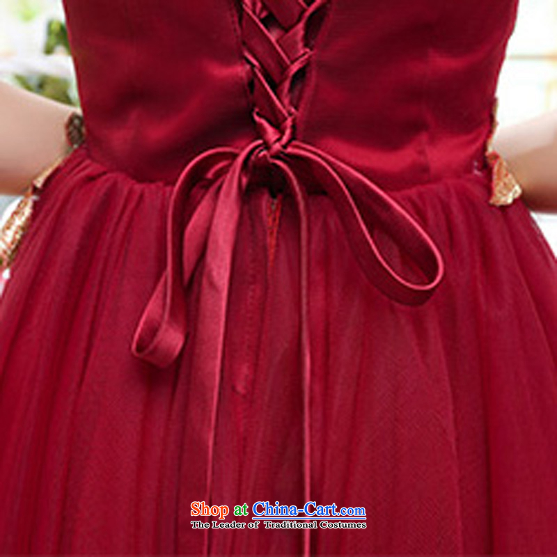 To Doi Shu  2015 Summer sexy V-Neck Dress Short of dresses bridesmaid dress bride bows services sleeveless marriage evening dress royal blue , L, L'Tai Kiu , , , shopping on the Internet
