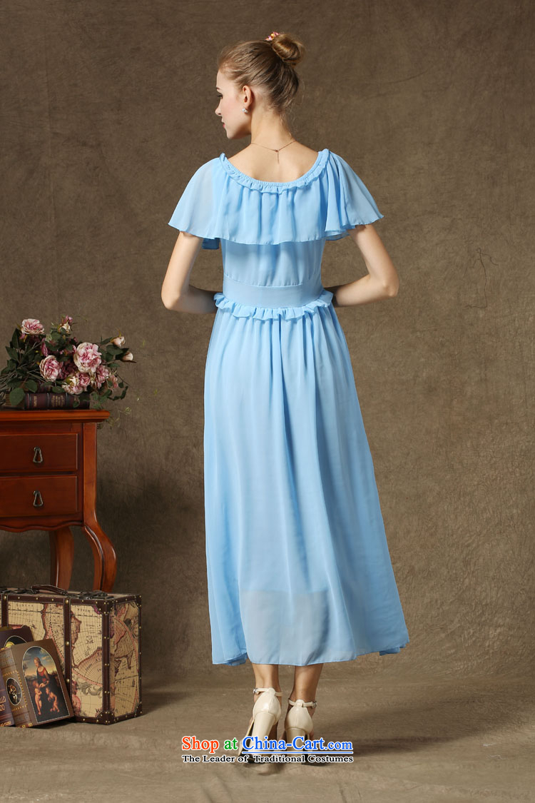 The estimated new NZ high quality low-key terrace Heung-shoulder dresses retro cloak Skirts 1 light blue M picture, prices, brand platters! The elections are supplied in the national character of distribution, so action, buy now enjoy more preferential! As soon as possible.