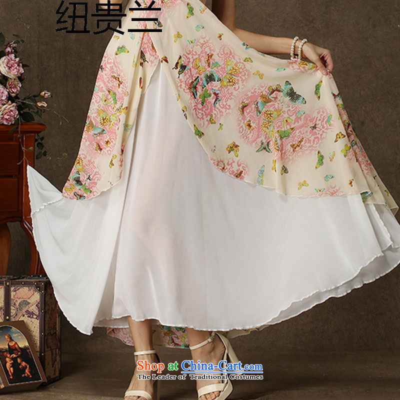 The estimated Korea Composite NZ population stamp butterfly spell white pearl chiffon double-decker Big Swing dresses picture color S, Niue, the , , , shopping on the Internet
