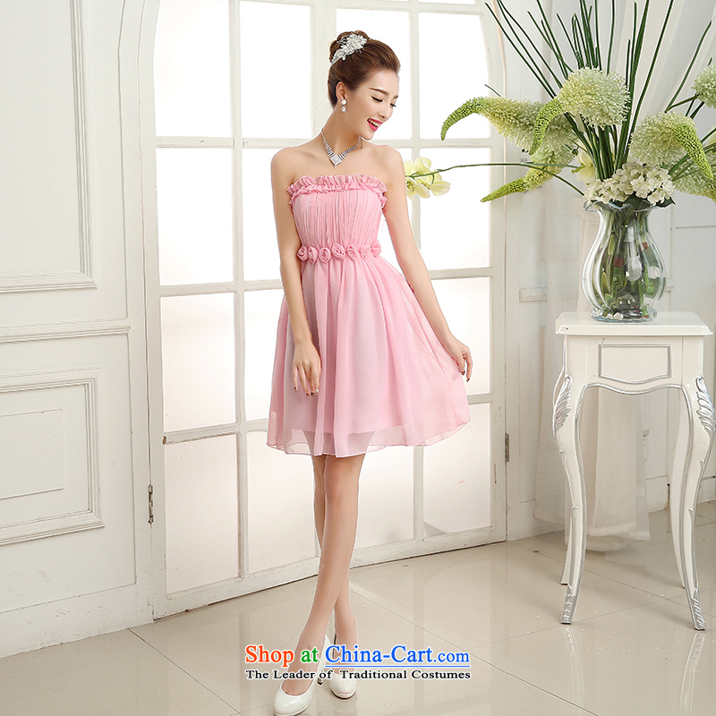 Optimize the new 2015 Hong-bridesmaid Dress Short, wipe the chest small dress skirt bride wedding dinner serving mz5911 bows pink, Optimize Philip code are , , , shopping on the Internet