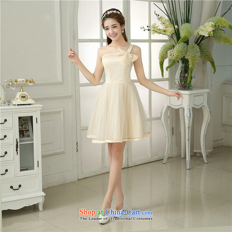 Optimize the NEW Summer Hong-short bridesmaid dresses, dinner dress marriages bows services will serve Korean mz5844 sister champagne color code, optimization Hong shopping on the Internet has been pressed.