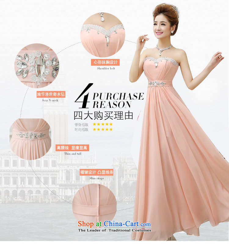 7 7 color tone 2015 Summer new chiffon wiping the chest long bride bows to marriage banquet evening dresses L006 pink (straps) S picture, prices, brand platters! The elections are supplied in the national character of distribution, so action, buy now enjoy more preferential! As soon as possible.