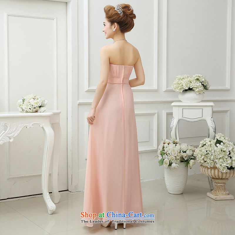 7 7 color tone 2015 Summer new chiffon wiping the chest long bride bows to marriage banquet evening dresses L006 pink (straps) S, 7 color 7 Tone , , , shopping on the Internet