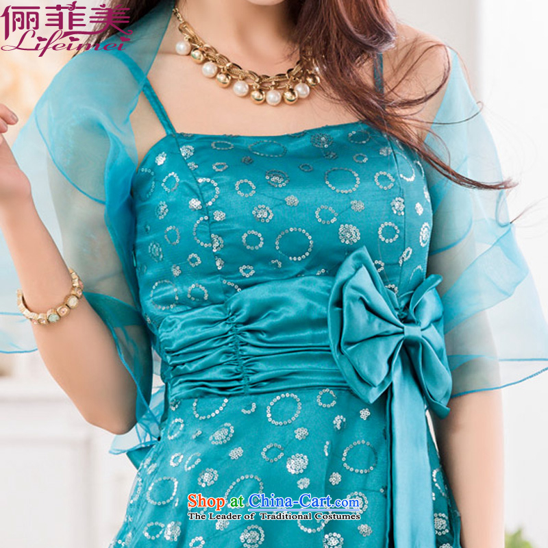 Li and the western style strap Top Loin of big bow tie cake petticoats large graphics thin hosted a dinner dress to send small green shawl XXL 135-155 suitable for that achievement and shopping on the Internet has been pressed.