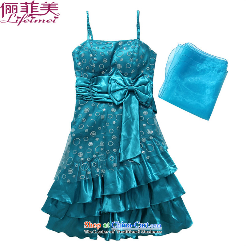 Li and the western style strap Top Loin of big bow tie cake petticoats large graphics thin hosted a dinner dress to send small green shawl XXL 135-155 suitable for that achievement and shopping on the Internet has been pressed.