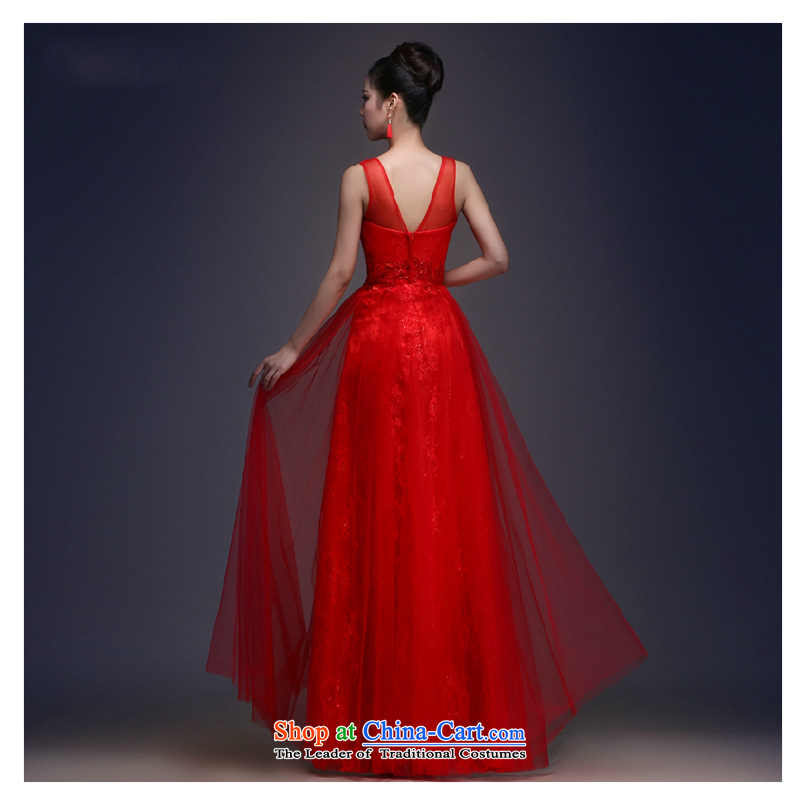 The first white dress into about 2015 new long banquet style serving drink bride Sau San Choon Sau San shoulders wedding dress summer red XL, white first into about shopping on the Internet has been pressed.