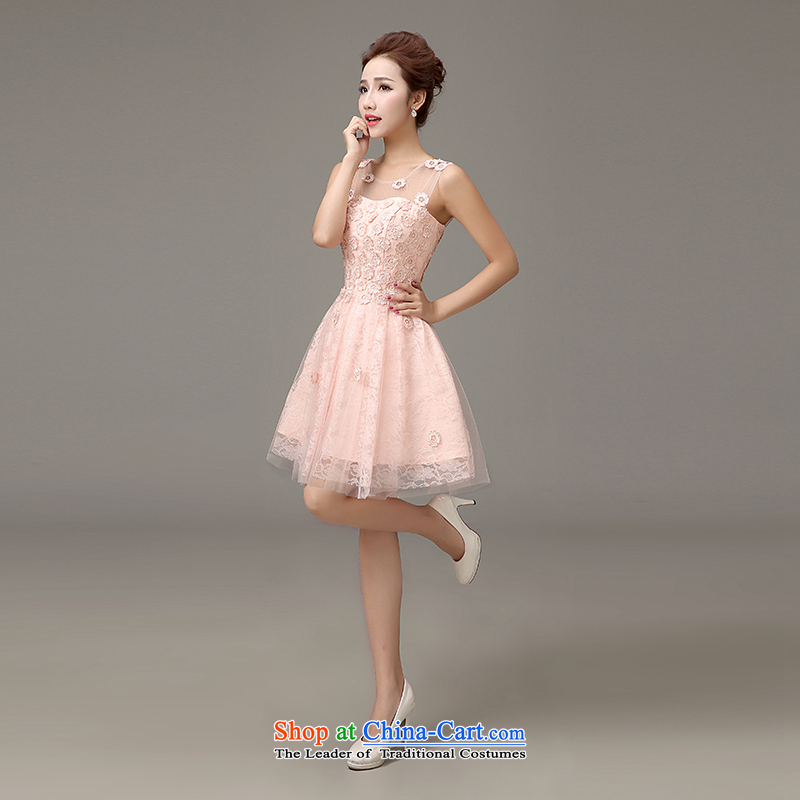 The first white into about 2015 new spring and summer evening dress short of Ms. bridesmaid dress bon bon skirt the small dining dress female bridesmaid mission short pink , L, white first into about shopping on the Internet has been pressed.