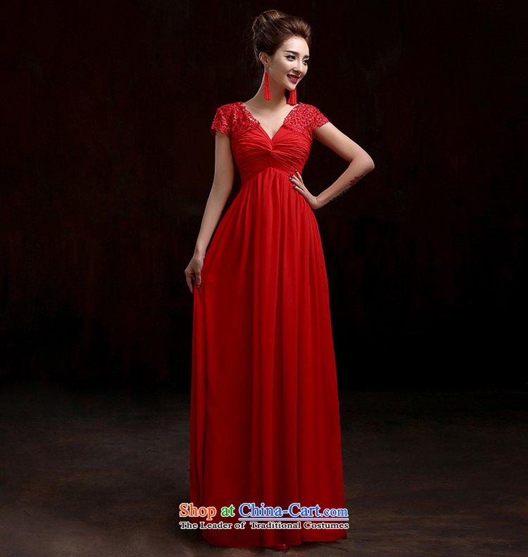 Pure Love bamboo yarn 2015 new red bride wedding dress long evening dresses evening drink service red shoulders Korean pregnant women dress short-sleeved lace dress red XXL picture, prices, brand platters! The elections are supplied in the national character of distribution, so action, buy now enjoy more preferential! As soon as possible.
