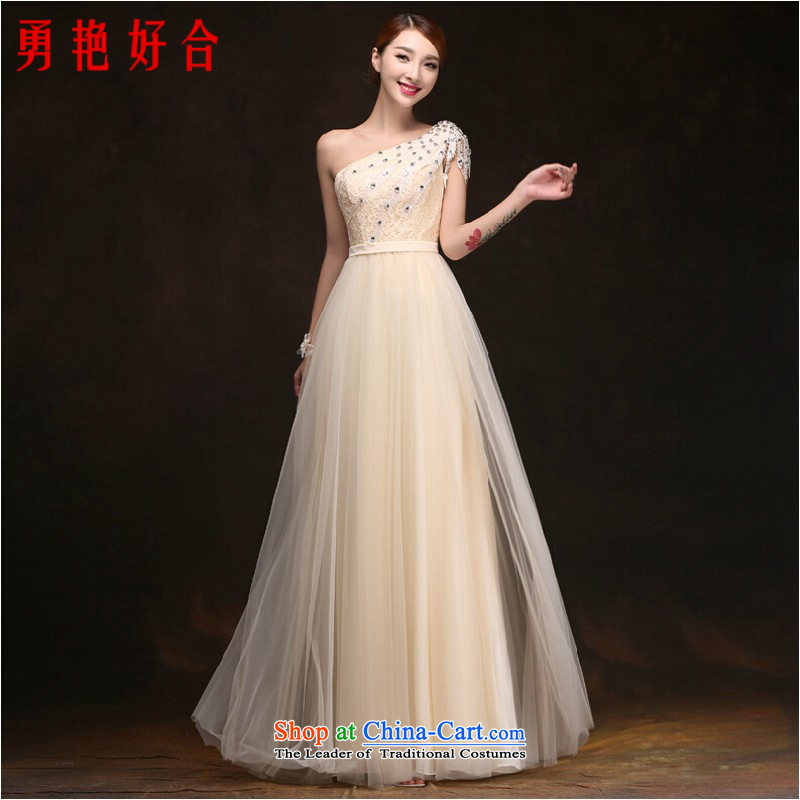 Yong-yeon and bows to the new spring and summer marriages stylish long single shoulder banquet evening dresses bridesmaid dresses Sau San spot is bound to be made with a zipper XXL, red and Yim-yong , , , shopping on the Internet