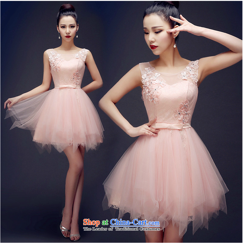 The first white dress into about 2015 Spring New pink short, shoulders marriages bows Services Mr Ronald bridesmaid dress booking wedding-dress pink S, white first into about shopping on the Internet has been pressed.
