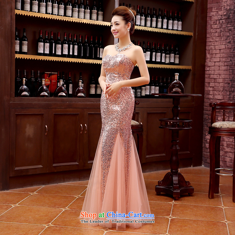 2015 Sau San sexy wipe off-chip dresses chest crowsfoot lace female evening stars of long serving light yellow bride bows , Charlene Choi spirit has been pressed shopping on the Internet