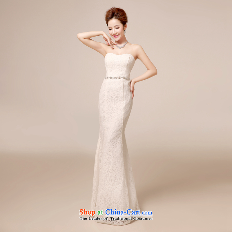 Every bride crowsfoot chest wiped her bows services 2014 new white wedding dresses bridesmaid long tail Sau San evening dresses reception night moderator white dresses , L, every JIAONI stephanie () , , , shopping on the Internet