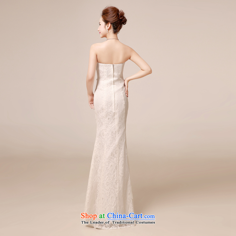 Every bride crowsfoot chest wiped her bows services 2014 new white wedding dresses bridesmaid long tail Sau San evening dresses reception night moderator white dresses , L, every JIAONI stephanie () , , , shopping on the Internet
